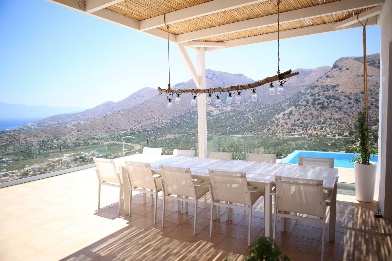 Villa Estee, Luxury Villa With Private Infinity Pool And Jacuzzi Elounda Exterior foto
